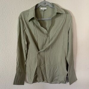 Topshop Light Olive Blouse